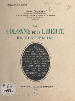 cover image of La Colonne de la liberté de Montpellier